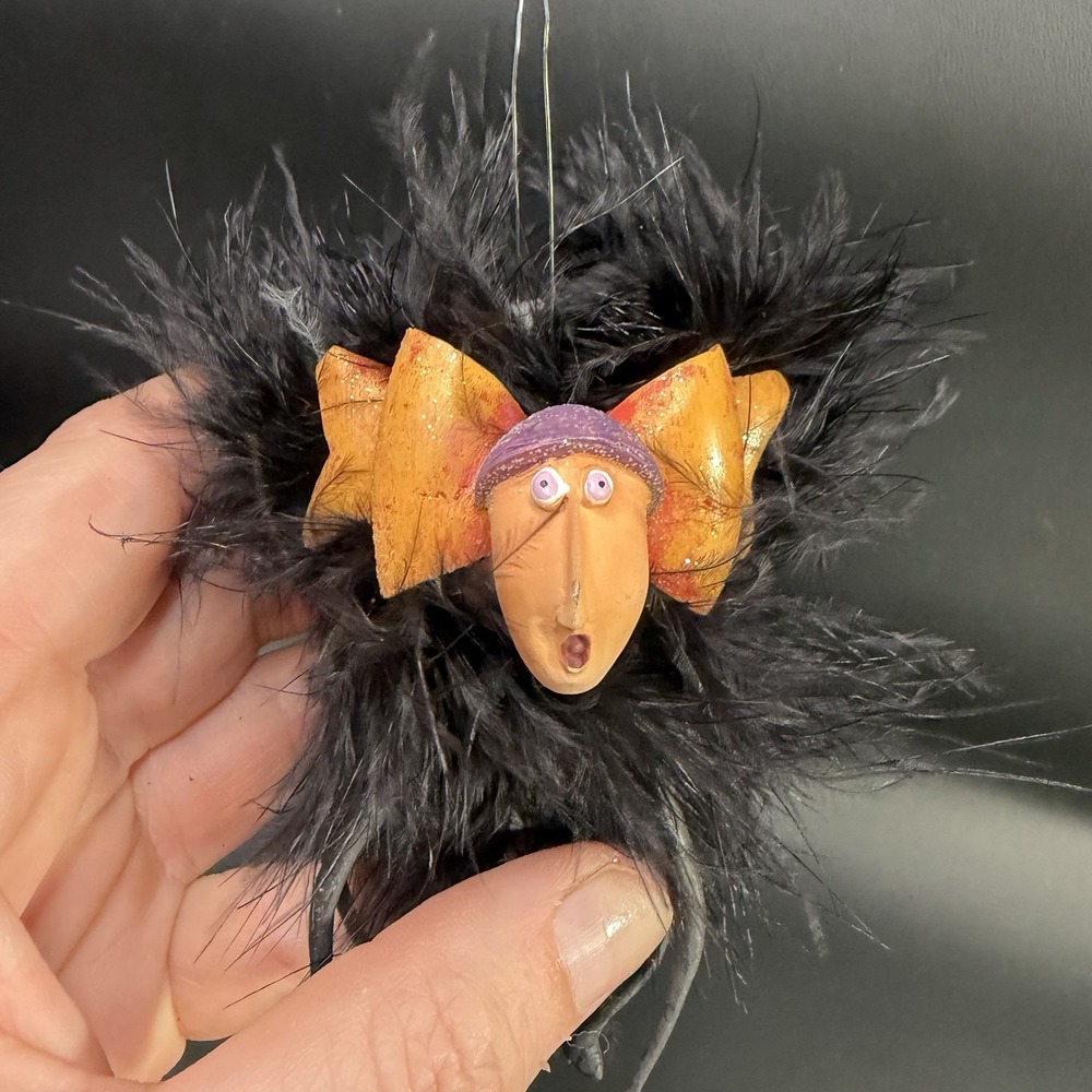 2 Krinkles Cat Witch Spider Ornament DEPT 56 Patience Brewster Halloween Set Box - Picture 6 of 11